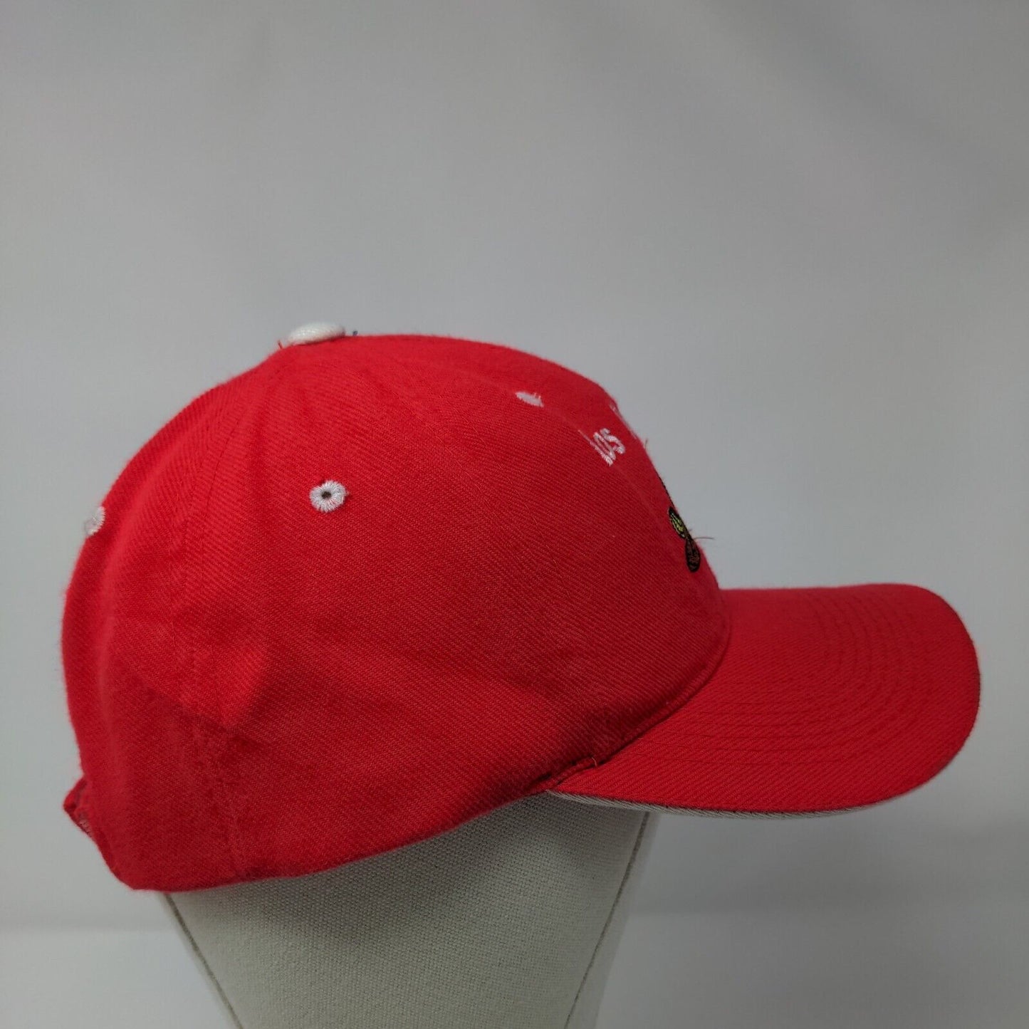 Los Algodones Mexico Strapback Hat Red OSFA Adjustable Embroidered