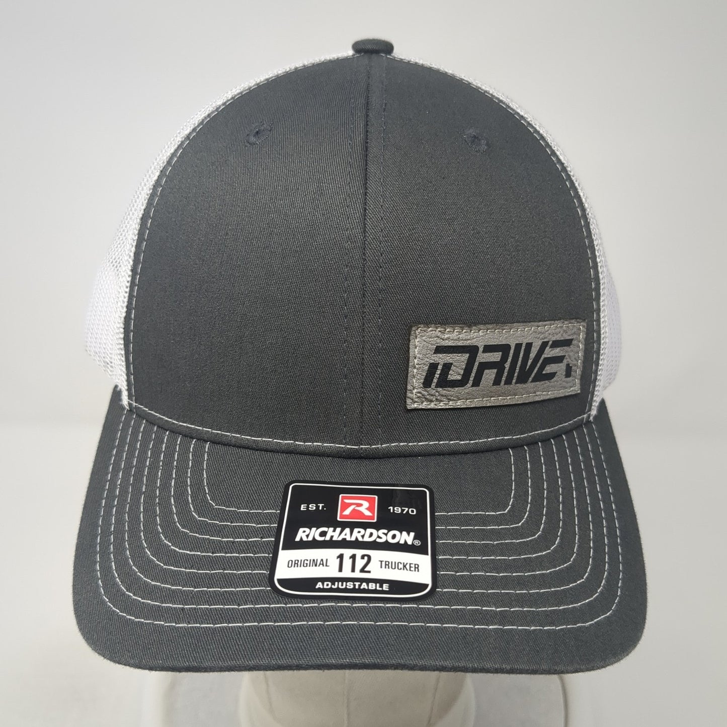iDrive Snapback Trucker Hat Gray One Size Adjustable Mesh Back Richardson