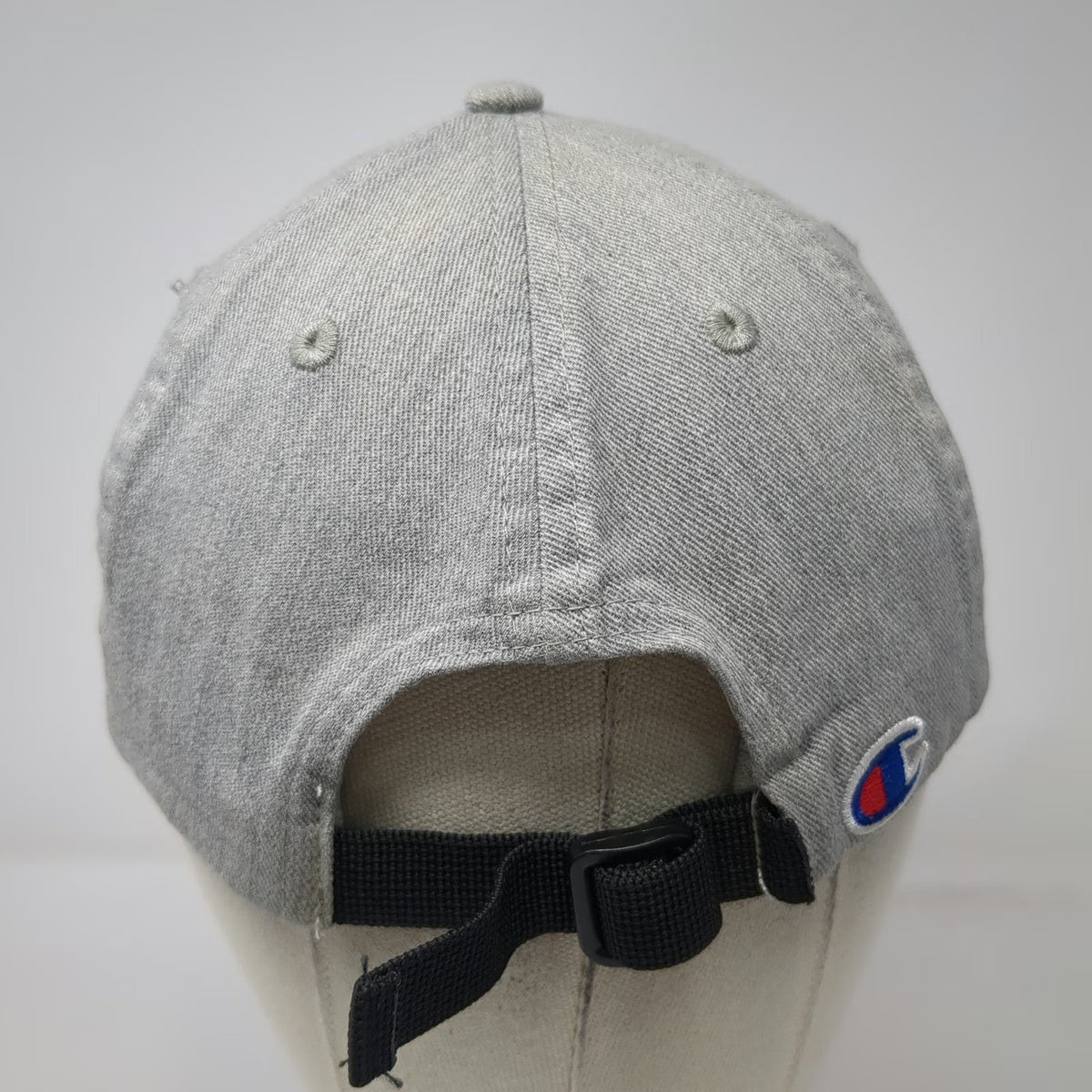 Champion 5 Panel Gray Hat One Size Jersey Fabric Script Logo Slideback C Logo