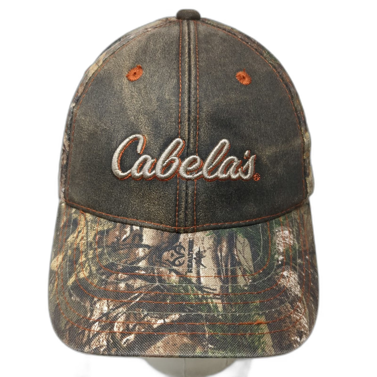 Cabela's Baseball Cap Brown One Size Realtree Camo Distressed Embroidered Hat
