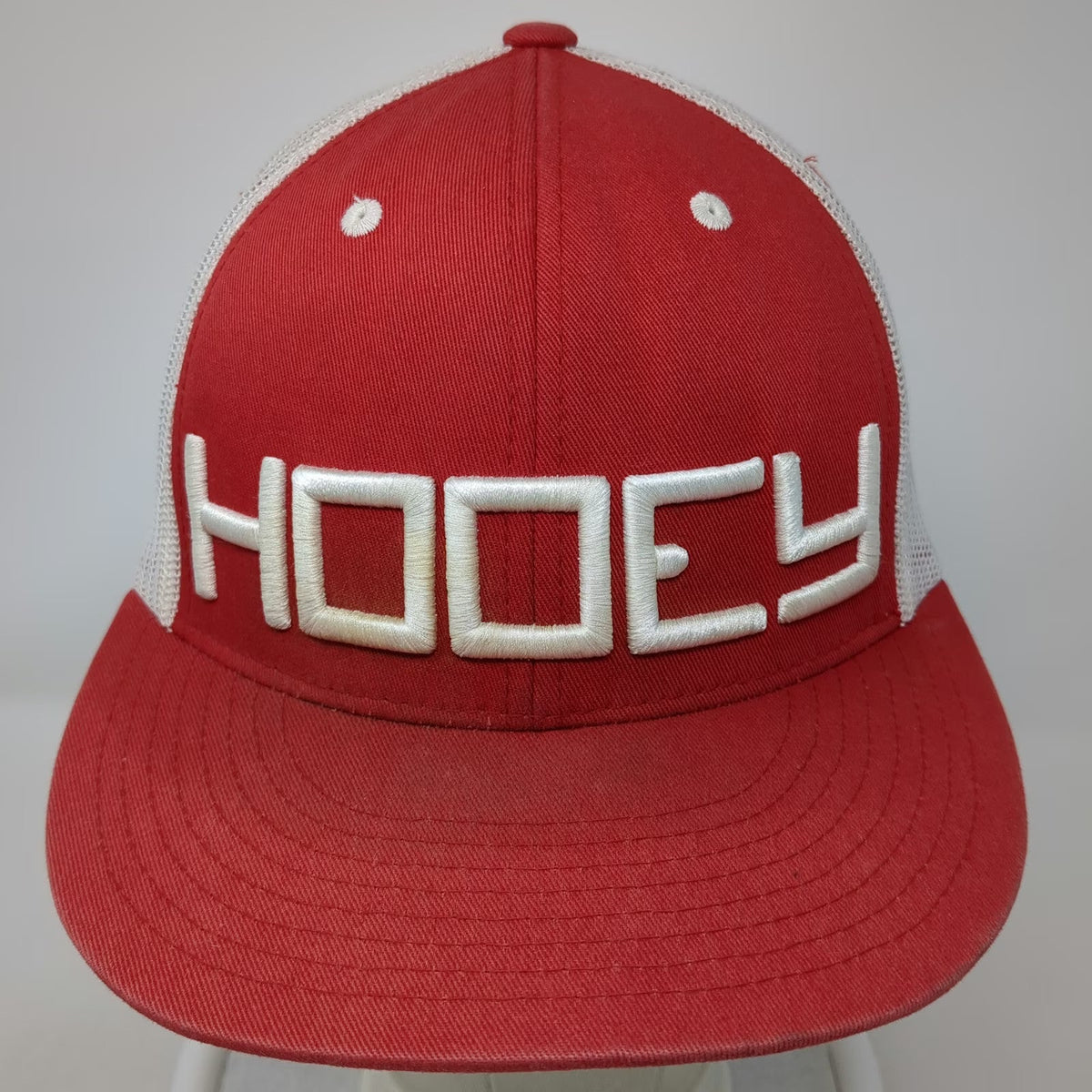 Hooey Trucker Hat Red White One Size Mesh Back Snapback Puff Graphic Embroidery