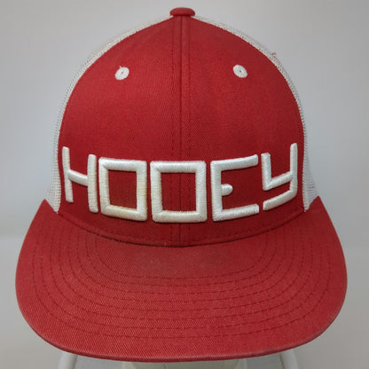 Hooey Trucker Hat Red White One Size Mesh Back Snapback Puff Graphic Embroidery