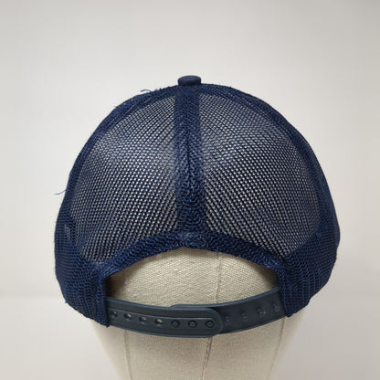 Port Authority Snapback Mesh Back Trucker Hat Blue One Size Embroidered
