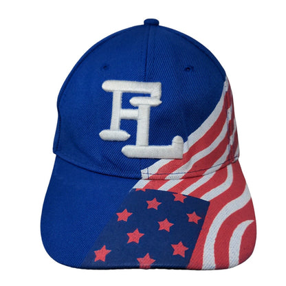 FL USA Flag Strapback Hat Blue One Size Adjustable Embroidered
