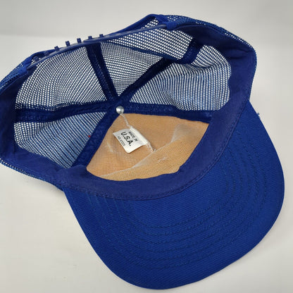 Reichhold Snapback Trucker Hat Blue One Size Mesh Back Adjustable