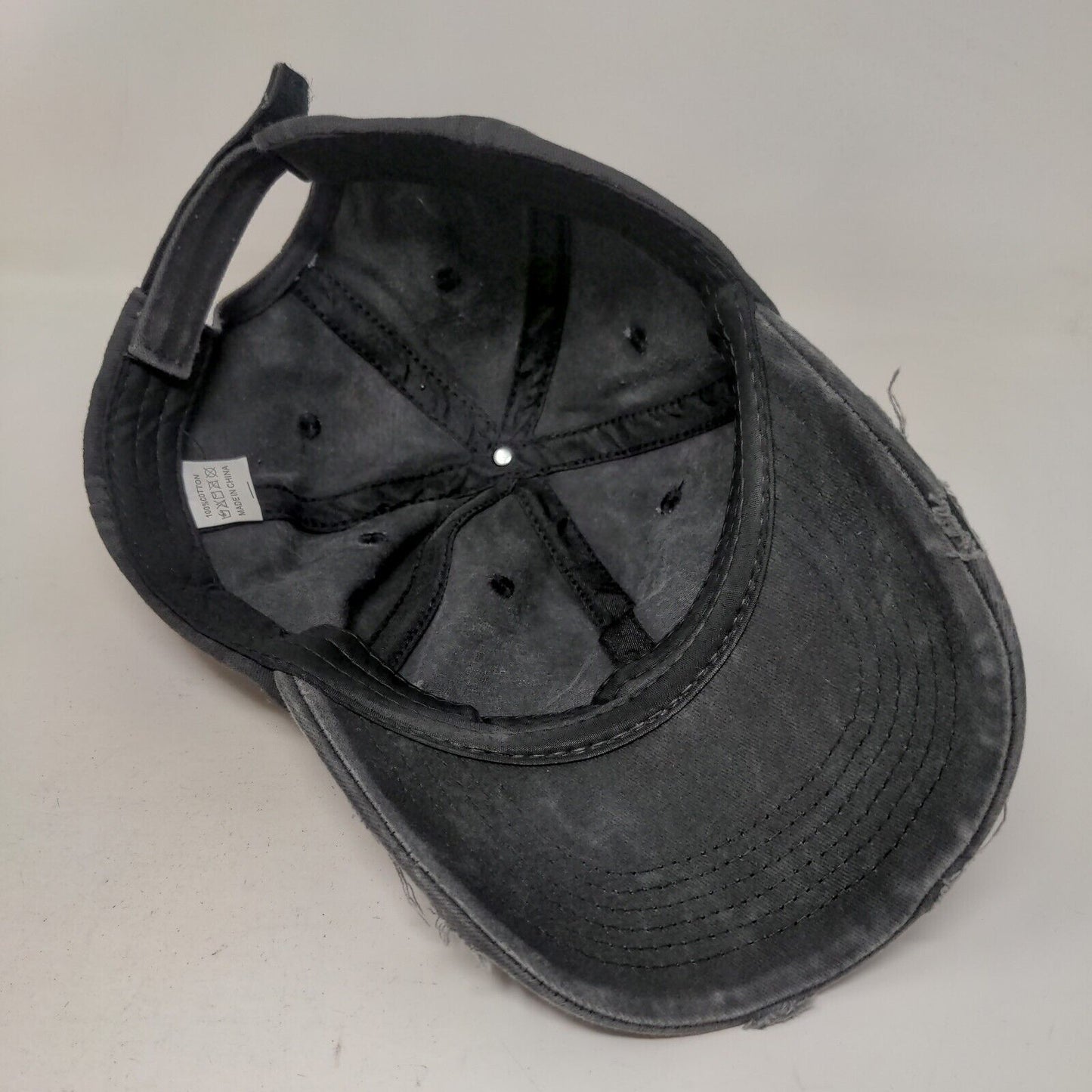 Unbranded Men's Strapback Hat Gray 100% Cotton Blank Distressed 100% Cotton