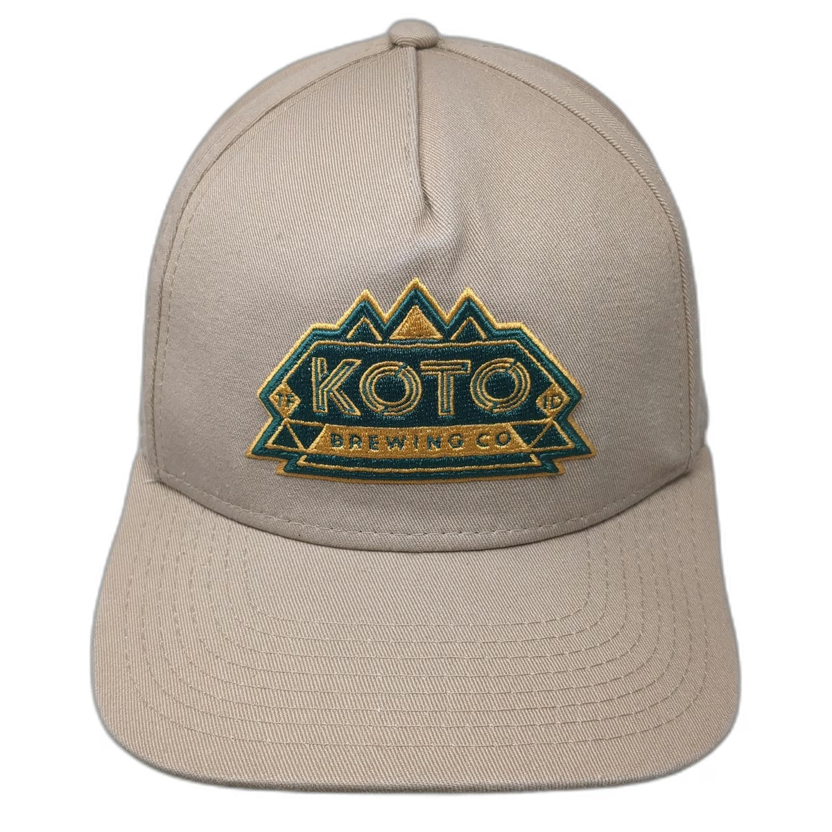 KOTO Brewing Co 5 Panel Hat Beige One Size Snapback Mountain Logo Brewery Cotton