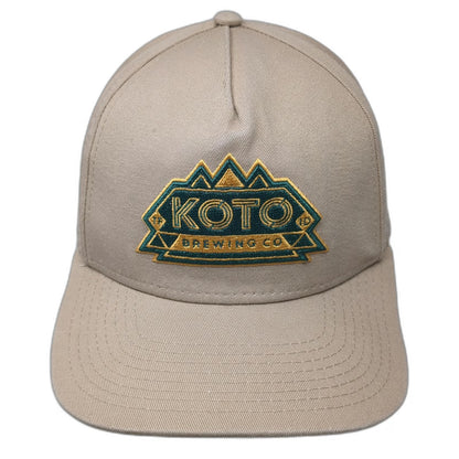 KOTO Brewing Co 5 Panel Hat Beige One Size Snapback Mountain Logo Brewery Cotton