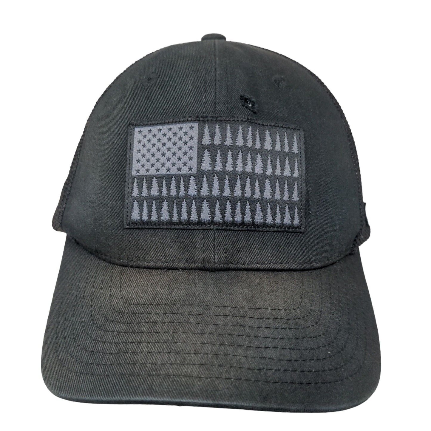 Columbia Pine Tree Flag Fitted Mesh Back Trucker Hat Black One Size