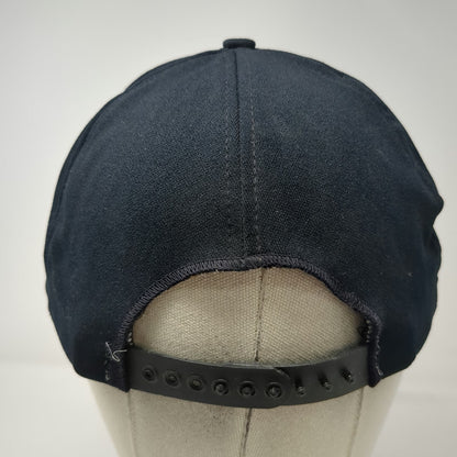 AJD Snapback Black L Nylon Double Knit Blank Hat Plain 6 Panel Adjustable Cap