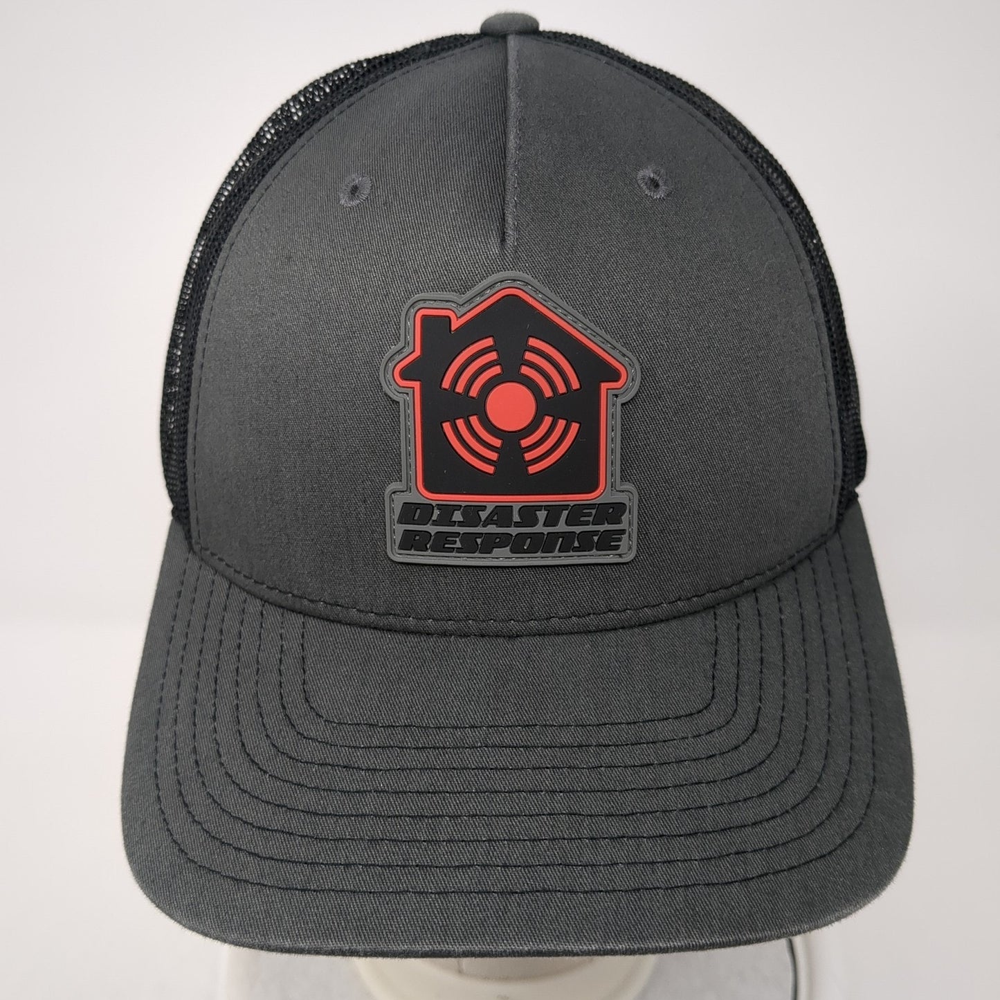 Disaster Response Snapback Trucker Hat Gray One Size Adjustable Mesh Back