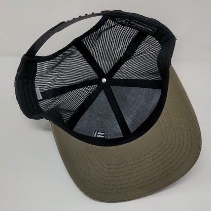 Richardson Snapback Mesh Back Trucker Hat Tan OSFA Embroidered Logo