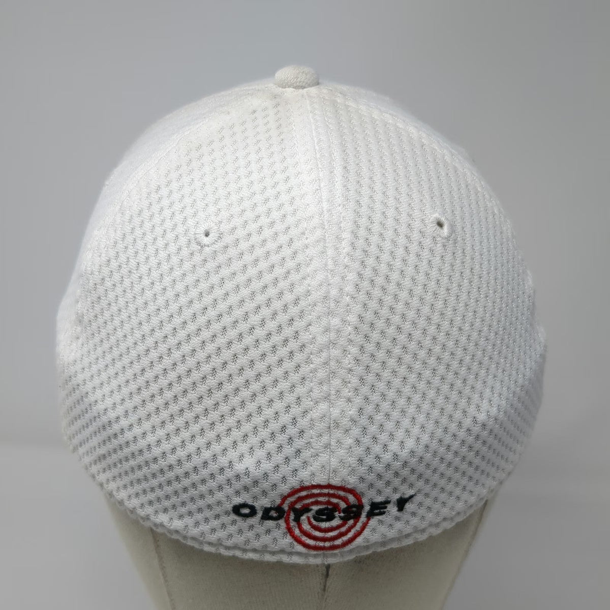Callaway Baseball Cap White M Mesh Back Odyssey Logo Fitted Golf Stretch Hat
