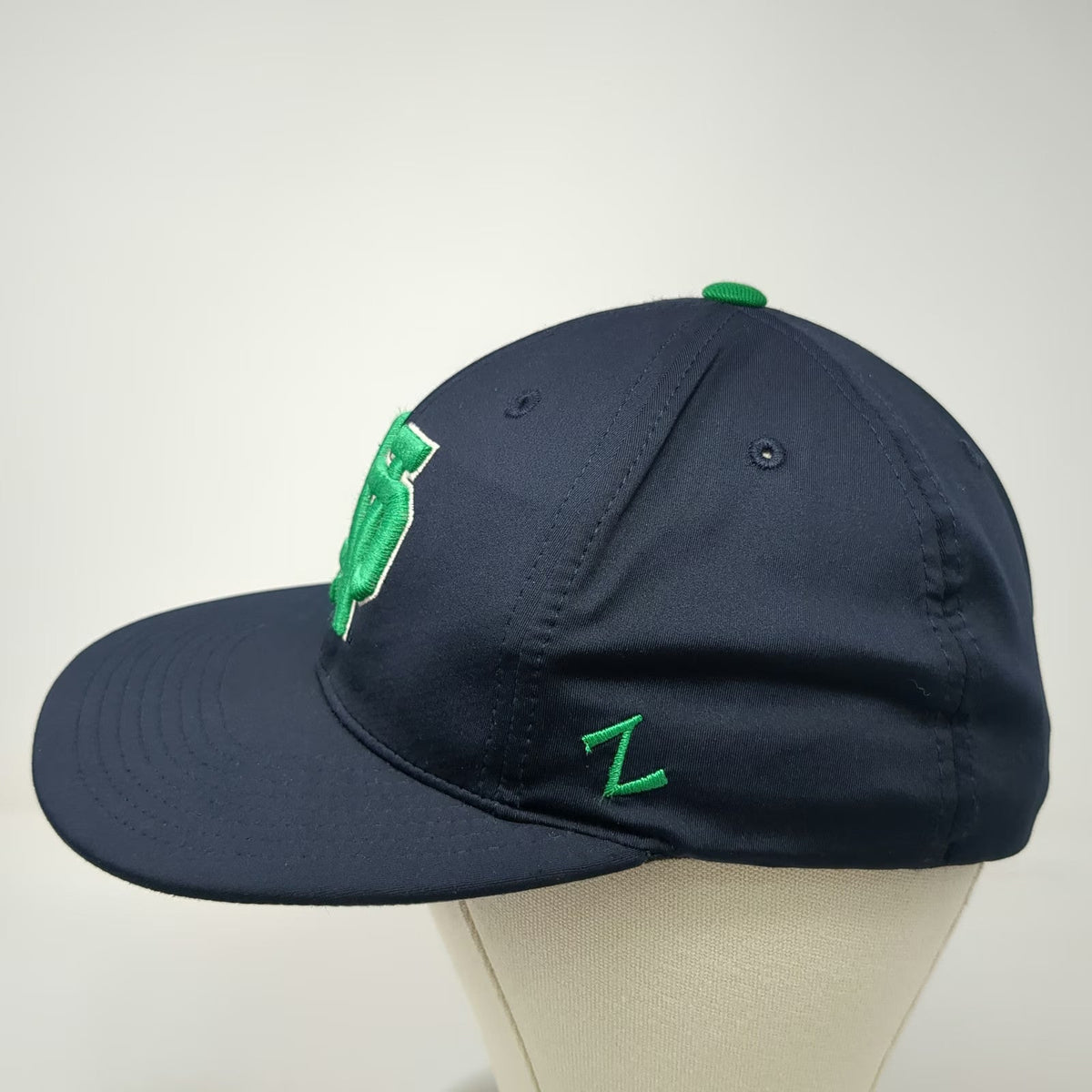 Notre Dame Fighting Irish NCAA Zephyr Blue M Cap Shamrock Indiana State Map Hat