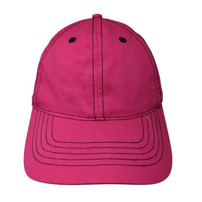 Unbranded Strapback Hat Pink One Size Adjustable Vented Holes 6 Panel Blank