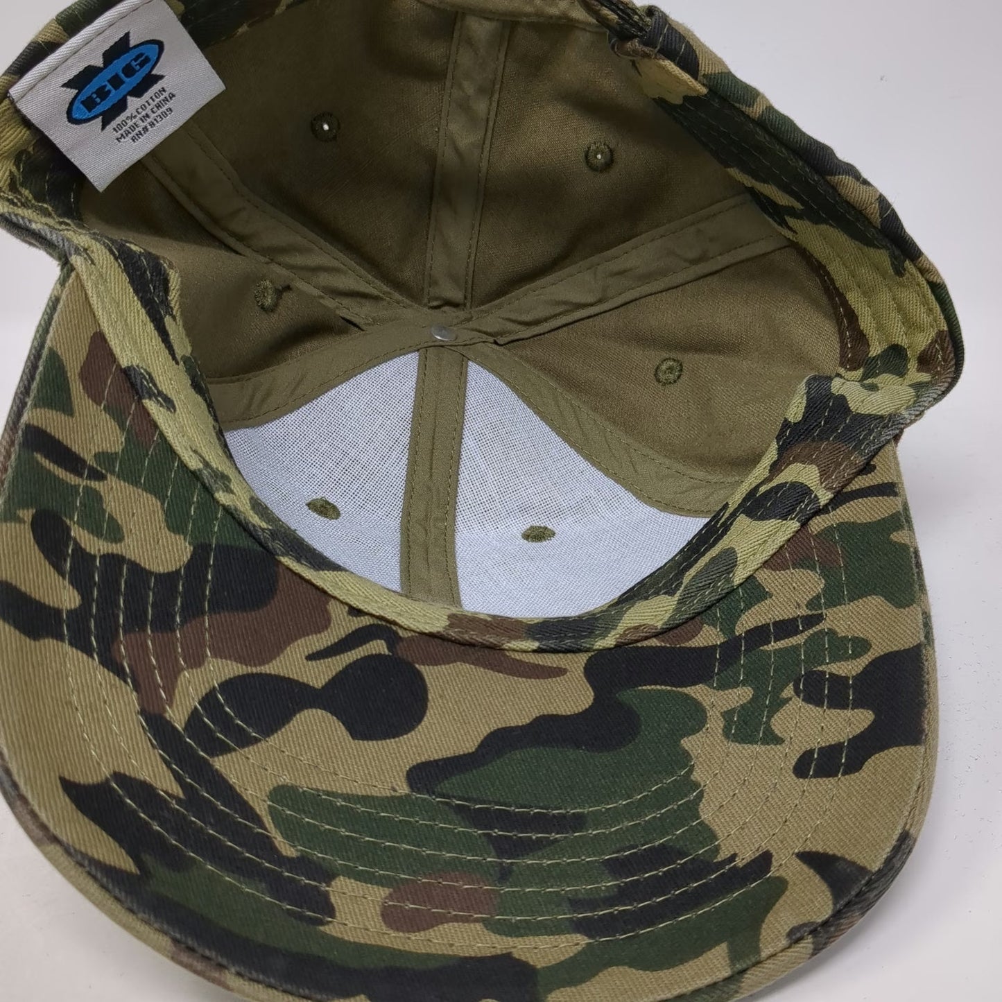 Big X Baseball Cap Green Camo Army of Hope One Size Slideback Hat Cotton Graphic