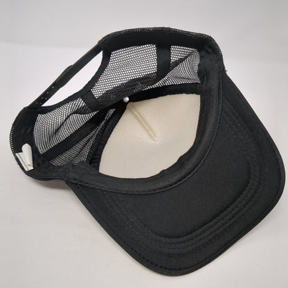 Glitter Smiley Face Snapback Trucker Hat Black OS Adjustable Mesh Back Rope