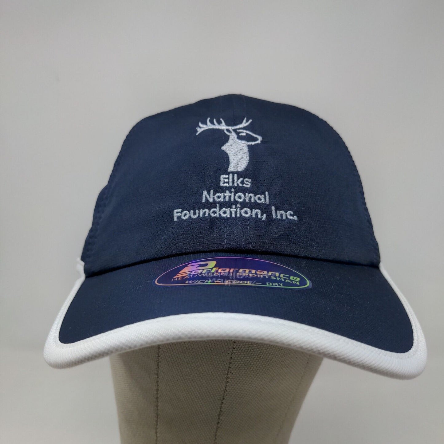 Elks National Foundation Men's Strapback Hat Blue Adjustable Embroidered Logo