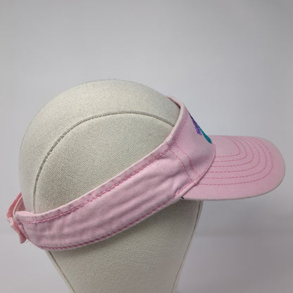 White Water Strapback Sun Visor Hat Pink One Size Adjustable Embroidered Logo