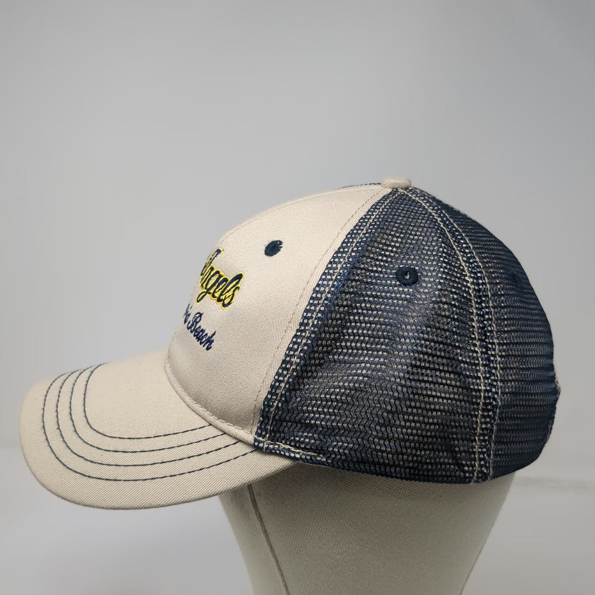 Blue Angels Virginia Beach Mesh Baseball Cap Beige One Size US Navy Military Hat