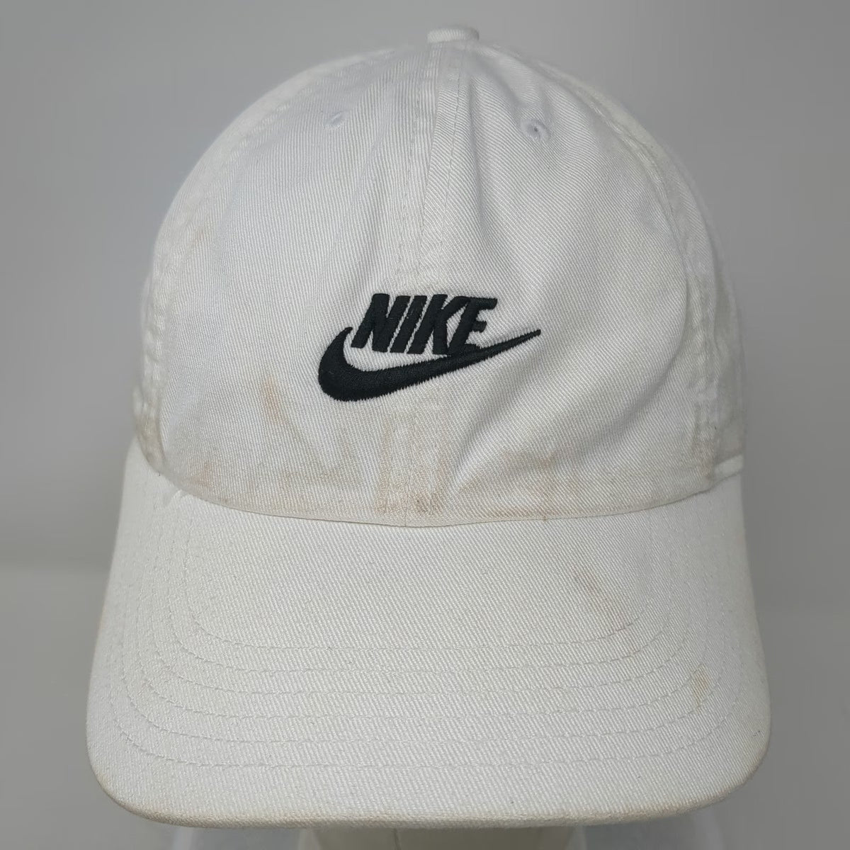 Nike Baseball Cap White One Size Heritage 86 Slideback Embroidered Swoosh Hat
