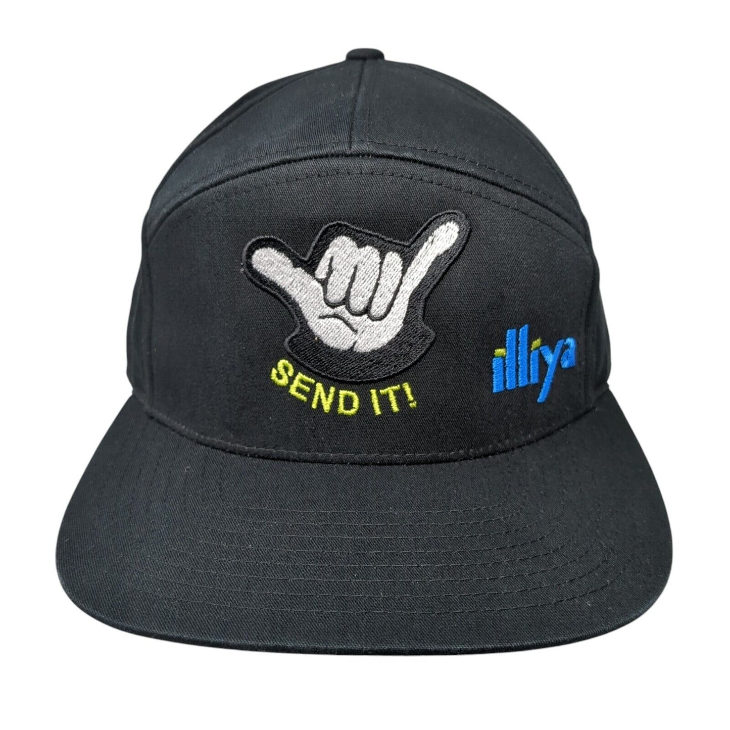 Hang Loose Send It! Illiya Slideback Hat Black One Size Leather Strap