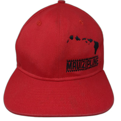 Double Portion Supply Snapback Red One Size Maui Zipline Hawaii Island Map Hat