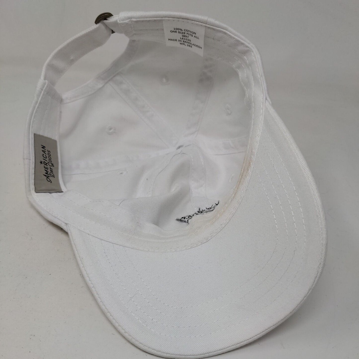 American Dry Goods Mens Slideback Hat White OSFA Embroidered Sandestin Golf Club