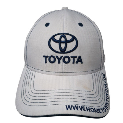 Hometown Toyota Strapback Hat White One Size Embroidered Logo 6 Panel