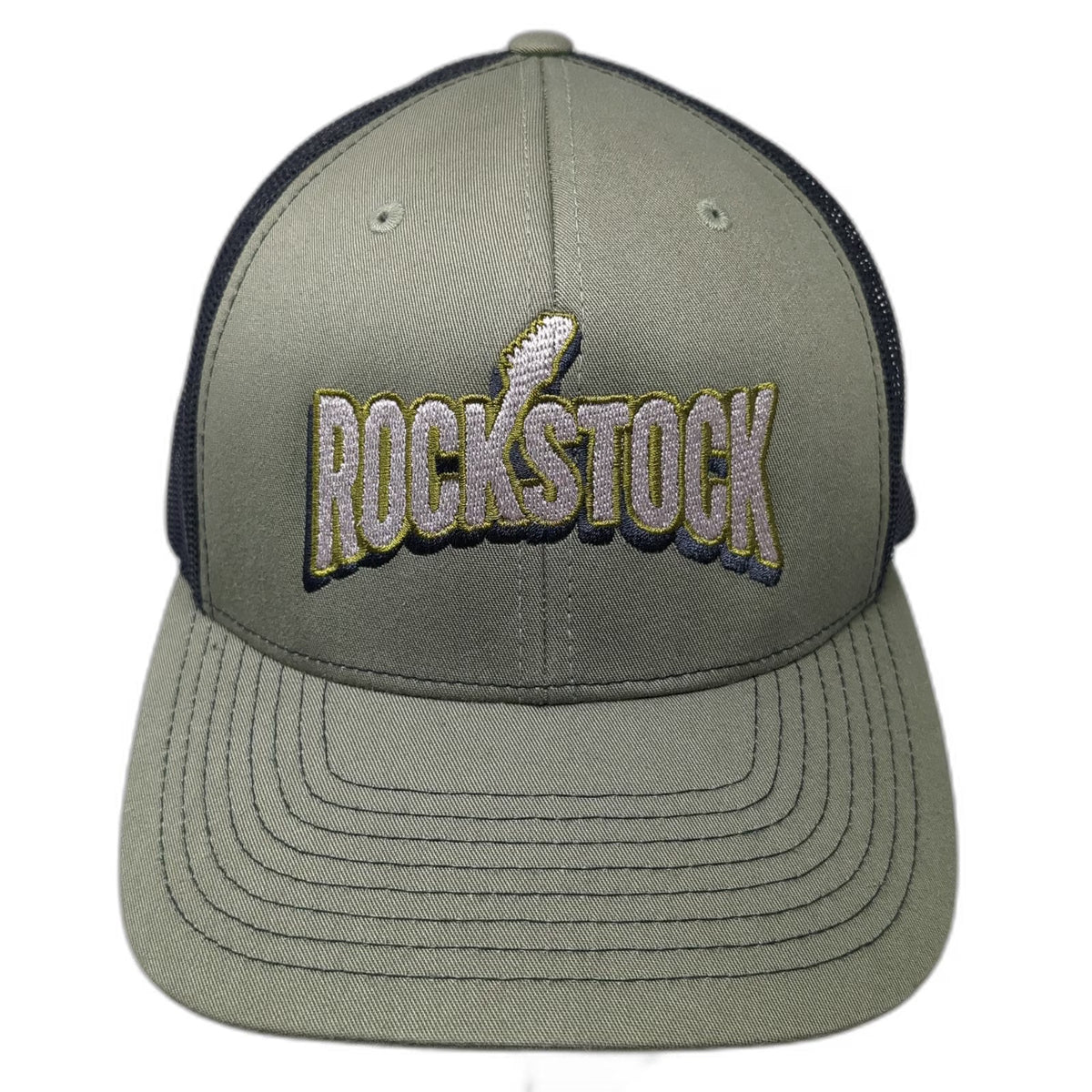 Richardson 112 Trucker Hat Green Black One Size Rockstock Guitar Mesh Snapback