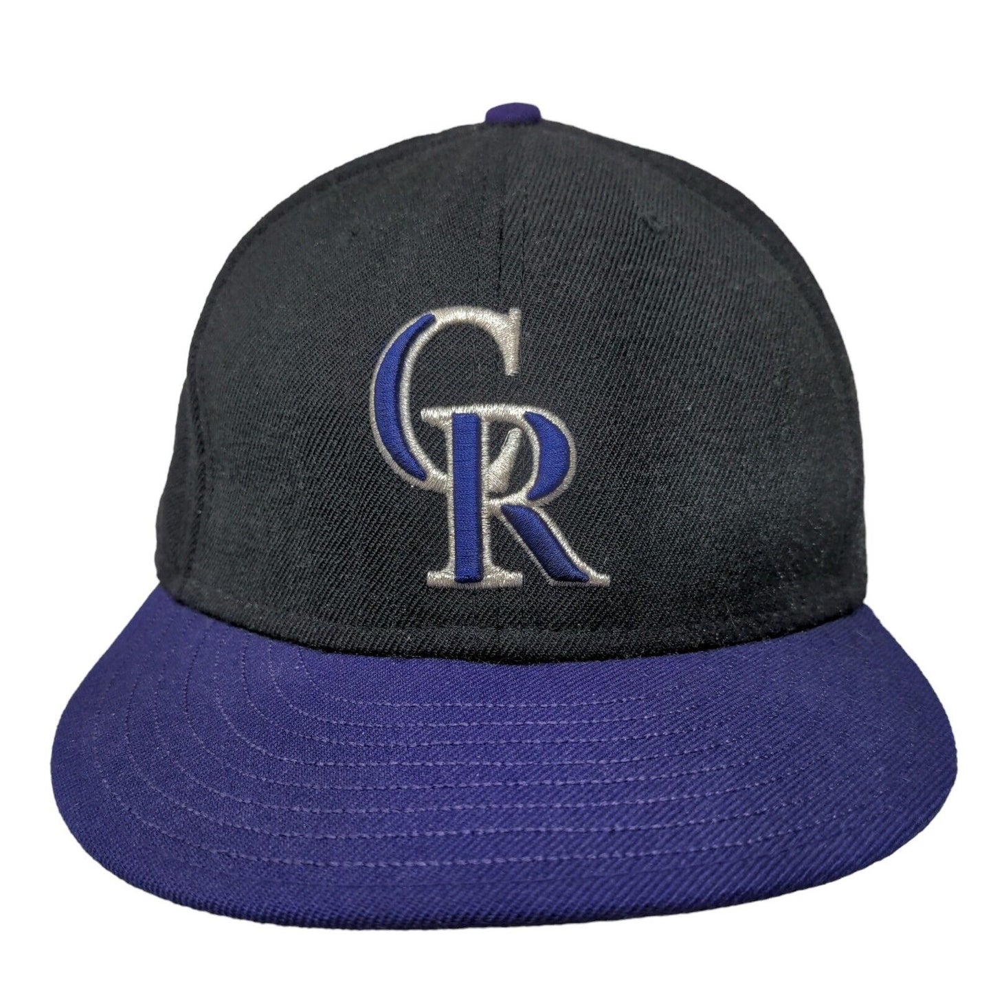 New Era Men's Fitted Hat Black 7 3/4 Embroidered Colorado Rockies World Series