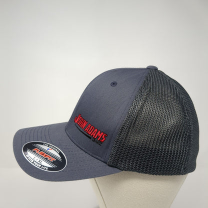 John Adams GMC Fitted Mesh Back Trucker Hat Gray L/XL Flexfit 6 Panel