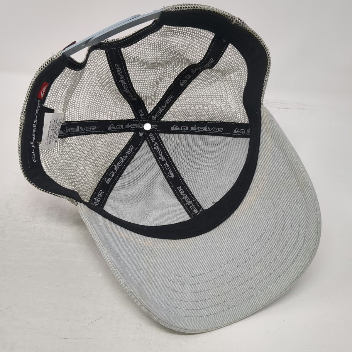 Quiksilver Trucker Hat Gray One Size Mesh Back Snapback Patch Boardshort Co Logo