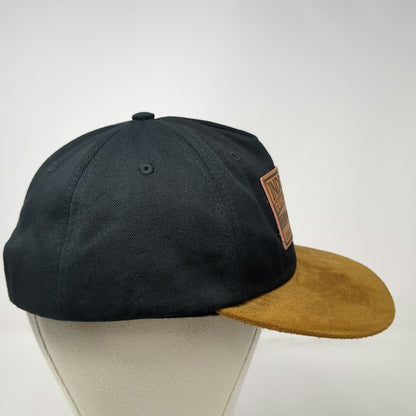 5 Panel Black Brown One Size Snapback Independent Construction Co Suede Brim Hat