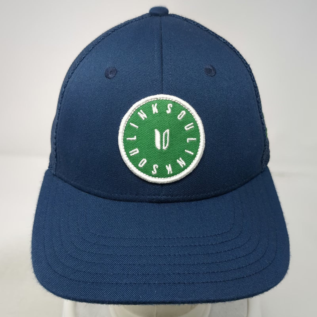 Linksoul Trucker Hat Blue One Size Mesh Snapback Green Underbrim Young Life