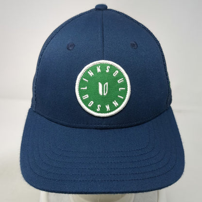 Linksoul Trucker Hat Blue One Size Mesh Snapback Green Underbrim Young Life
