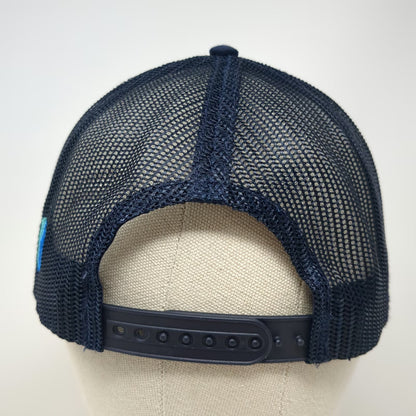 Cap America Trucker Hat Blue One Size Kount Equifax Patch Snapback Mesh Back