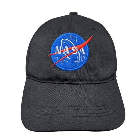 NASA Strapback Hat Black Small Embroidered Adjustable 6 Panel Spirit