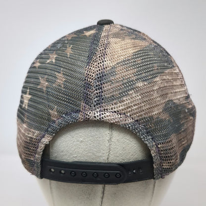Top of the World Trucker Hat Black One Size Mesh Back Snapback Camo Wheat Kansas