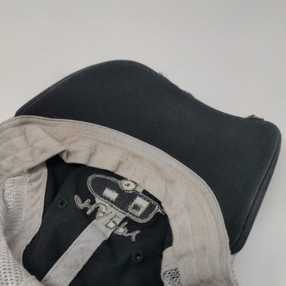 Happy Camper Slideback Trucker Hat Black One Size Embroidered Sportsman