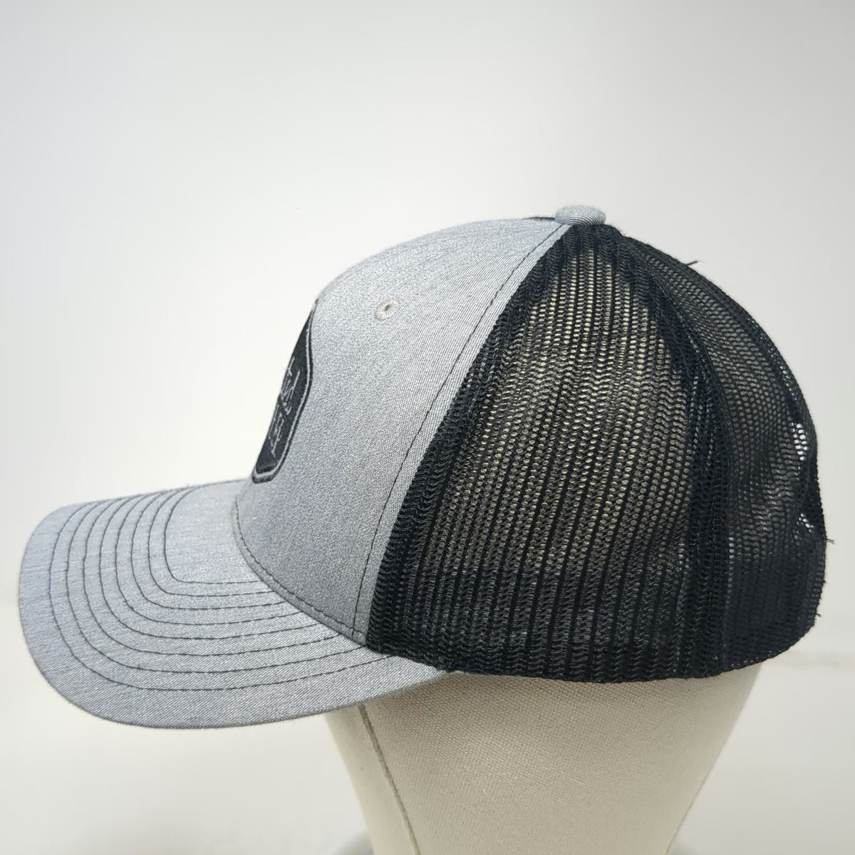 Richardson Trucker Hat Gray One Size Twisted Timber Mesh Snapback Patch Logo