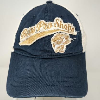 Bass Pro Shops Blue OSFM Baseball Cap Hat Mesh Back Fishing Patch Logo Buckle