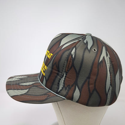 San Sun 5 Panel Green Camo Snapback Hat AT&T Call Before You Dig Rope Vintage