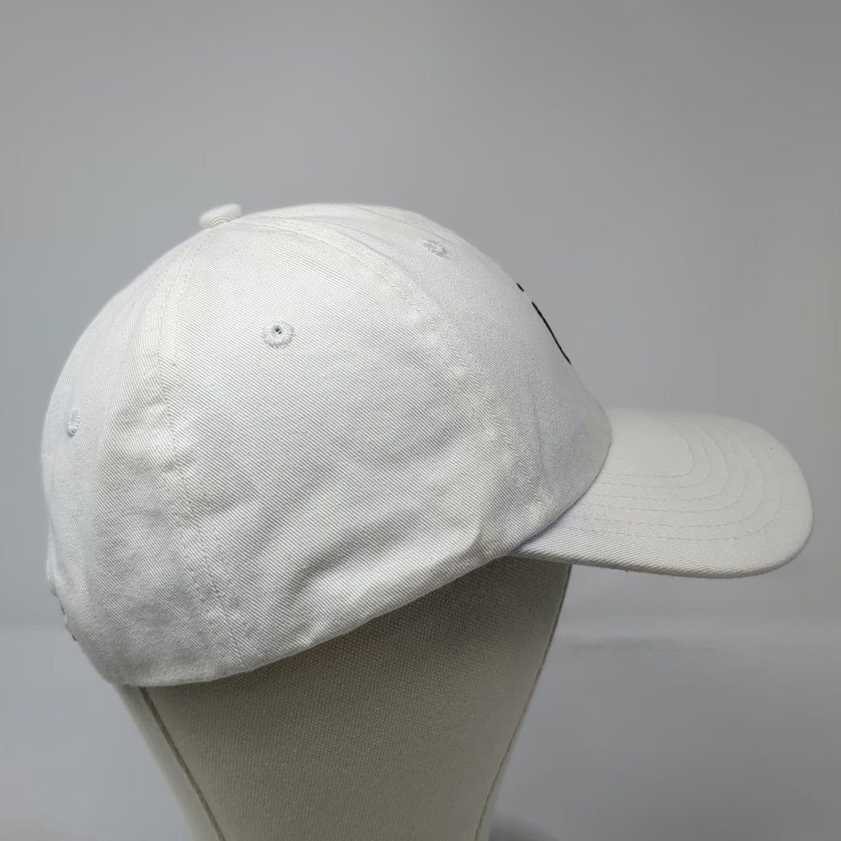 Quake City Caps Baseball Cap White OS Embroidered Logo Snapback Hat Curved Brim