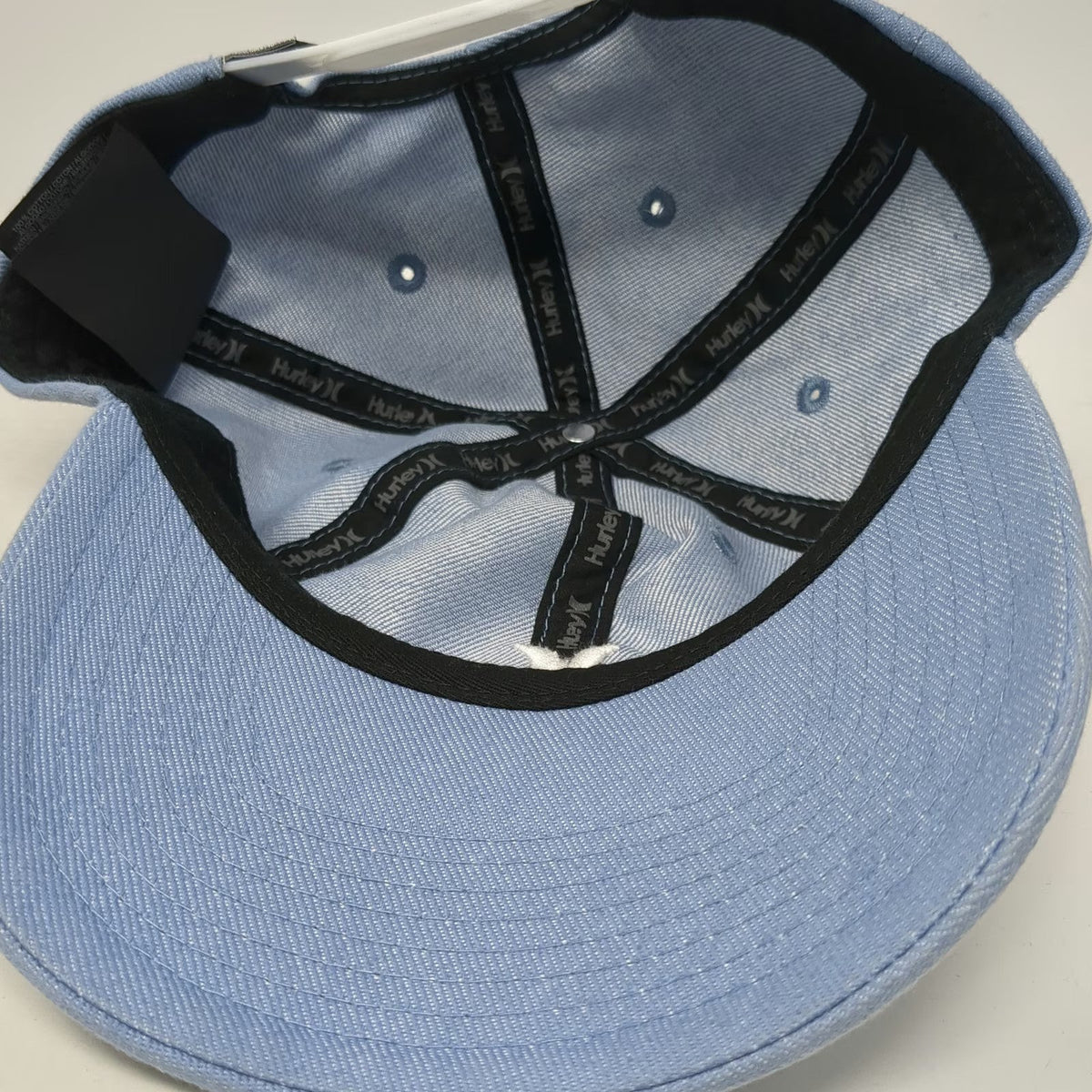 Hurley Snapback Blue Hat One Size 100% Cotton Embroidered Logo Structured Cap