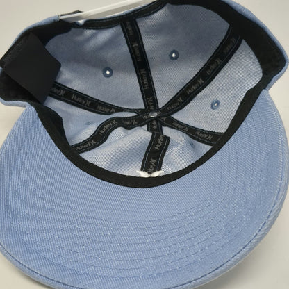 Hurley Snapback Blue Hat One Size 100% Cotton Embroidered Logo Structured Cap
