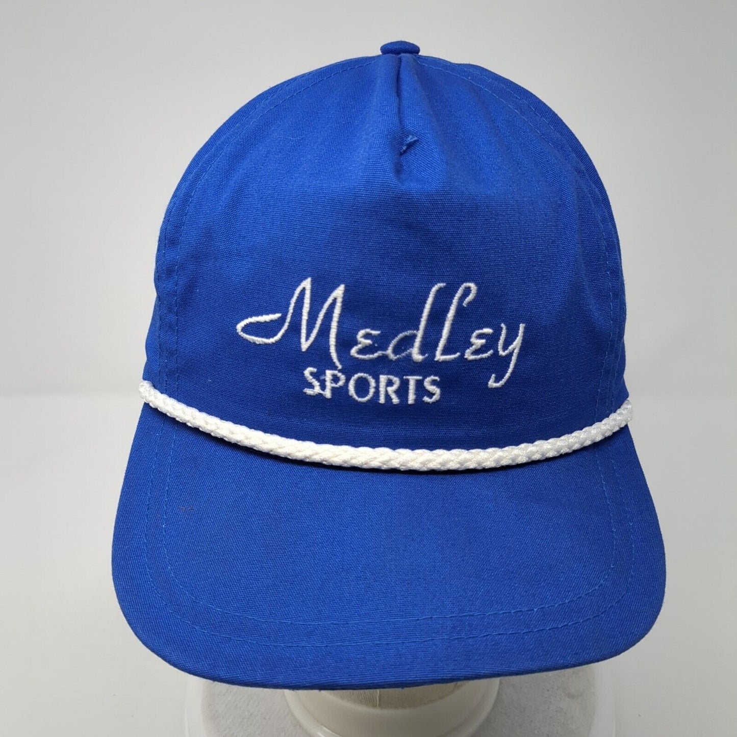 Medley Sports Slideback Hat Blue One Size Adjustable Embroidered 6 Panel Rope