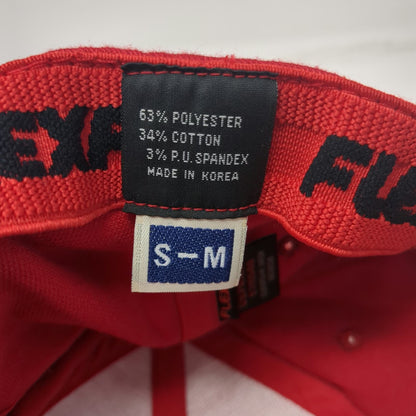 Flexfit Baseball Cap Red M Stretch Fit Embroidered Style Graphic Logo hat