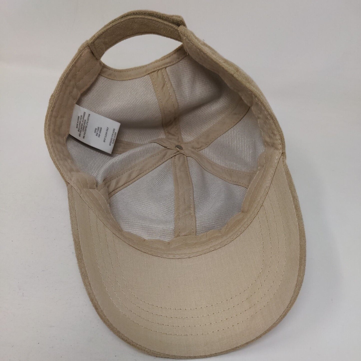 Unbranded Strapback Hat Tan OSFM Suede Adjustable Solid 6 Panel Blank