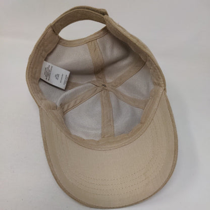 Unbranded Strapback Hat Tan OSFM Suede Adjustable Solid 6 Panel Blank
